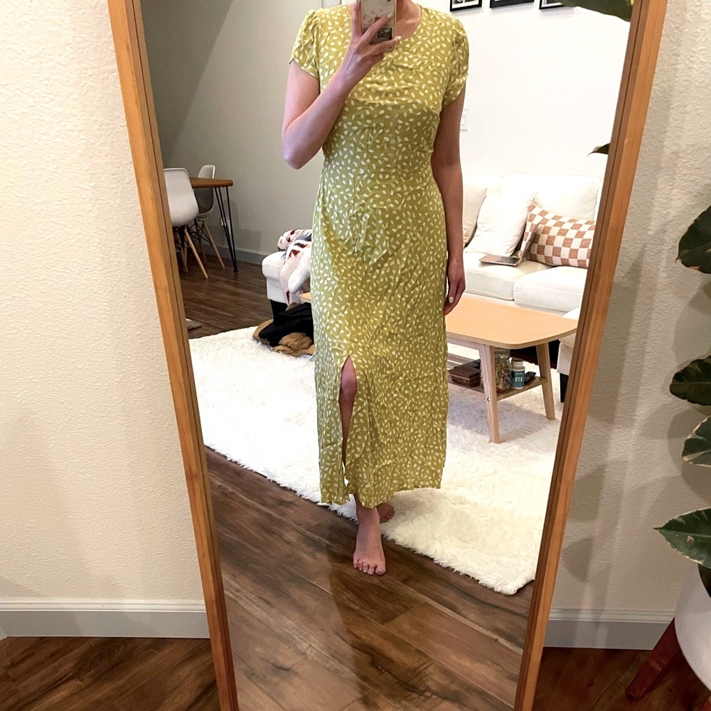 Yellow/green print dress